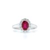 Oval Ruby 0.82 Carats & Diamond 0.42 Carats Ring in White Gold - Image 2