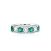 Alternating Emerald 0.64 Carats and Diamond 0.51 Carats Ring in White Gold - Image 3