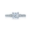 Classic Crescent Princess-Cut Diamond Three-Stone Engagement Ring - Image 2