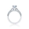 Classic Crescent Princess-Cut Diamond Three-Stone Engagement Ring - Image 3