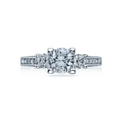 Simply Tacori Three-Stone Diamond Engagement Ring in Platinum