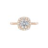 Pretty in Pink Round Brilliant-Cut Diamond Halo Engagement Ring in Rose Gold - Image 2