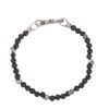 John Varvatos Black Bead Bracelet with Silver Skulls - Image 2