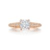 Pretty in Pink Princess-Cut Diamond Engagement Ring in Rose Gold - Image 2