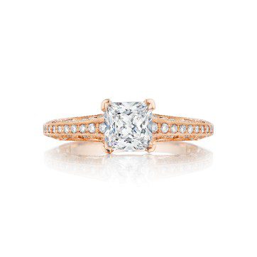 Pretty in Pink Princess-Cut Diamond Engagement Ring in Rose Gold
