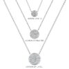 Lauren Joy Mini 0.07 Carats Diamond Disc Necklace in White Gold - 18 Inches - Image 4