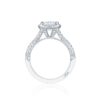 Petite Crescent Princess-Cut Diamond Halo Engagement Ring - Image 3