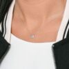 Lauren Joy Mini 0.07 Carats Diamond Disc Necklace in White Gold - 18 Inches - Image 5