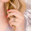Sadie Pearl Diamond Vertical Baguette Eternity Ring in White Gold - Image 3