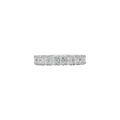 Asscher cut Diamond Half Way Eternity Band in Platinum