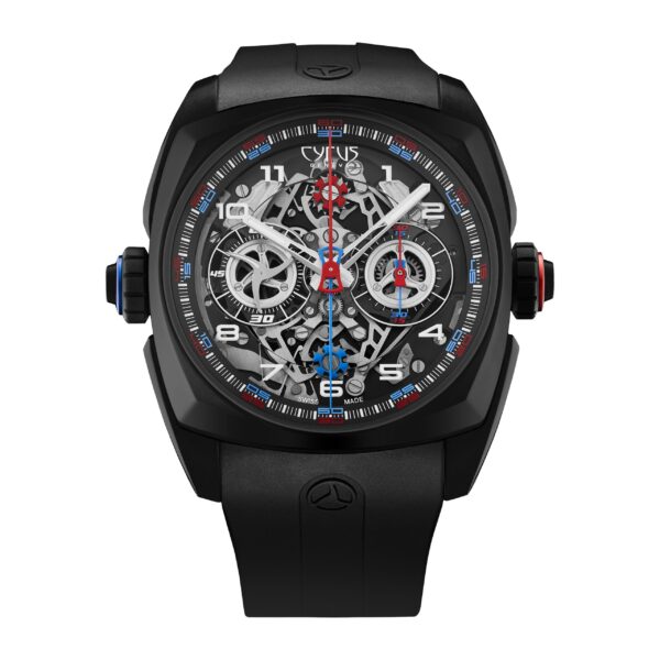 Klepcys DICE Double Chronograph - Skeleton Dial in Black Titanium - 42mm