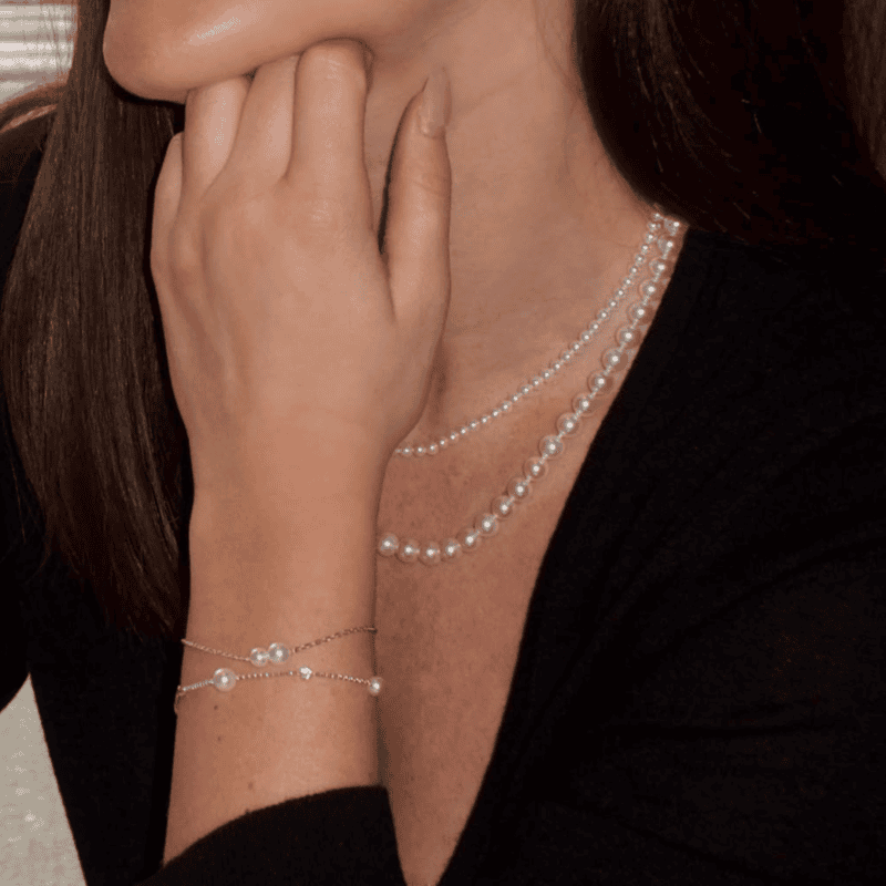 White South Sea A+ Graduated Pearl Strand Necklace with Diamond Ball Clasp in White Gold - 16 inches - 11x9mm