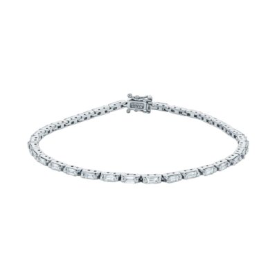 Suzanne Kalan 1.75 Carats Linear Baguette-cut Diamond Tennis Bracelet in 18K White Gold