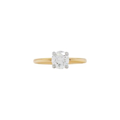 Solitaire Collection – Round Brilliant-cut Diamond Engagement Ring in Yellow Gold
