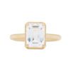 Halo Collection - Bezel Emerald-cut Diamond with Hidden Halo in Yellow Gold - Image 2
