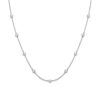 Akoya Cultured A+ Pearl Station Tin Cup Necklace in White Gold - 6x6.5mm - Image 2