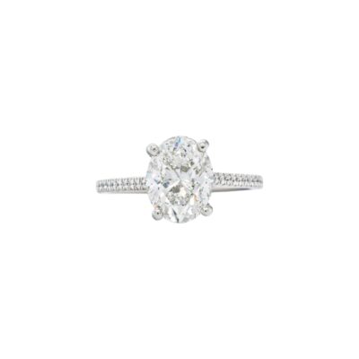 Pavé Collection - Oval cut Diamond Engagement Ring in Platinum