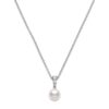Morning Dew Akoya Cultured A+ Pearl Pendant with Diamond Accent in White Gold - 8mm - Image 2