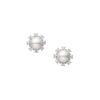 Akoya Cultured A+ Pearl and Diamond Earrings in White Gold - 7.5mm - Image 2