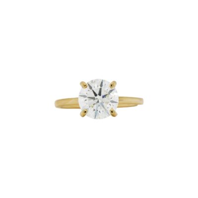 Halo Collection – 2.51 Carat Round Brilliant-Cut Diamond Engagement Ring in Yellow Gold (I/SI2)