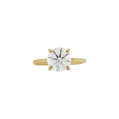 Halo Collection – Round Brilliant-Cut Diamond Engagement Ring in Yellow Gold