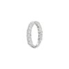 Emerald and Round Bezel set Half Eternity Band in White Gold - Image 4