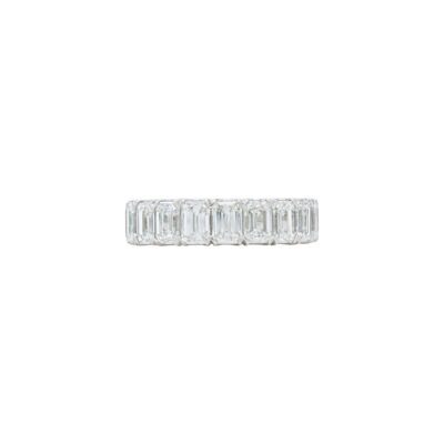 Emerald cut Diamond Half Way Eternity Band in Platinum