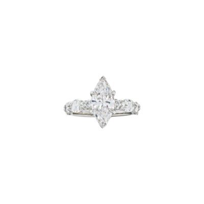 1.89 Carat Marquise-cut Center Stone with Alternating Side Stones in Platinum - (F/VS2)