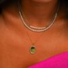 Sadie Pearl 0.34 Carats Baguette-cut Oval Disk Pendant in Yellow Gold - Image 3