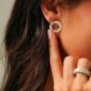 Sadie Pearl 1.69 Carats Baguette-cut Channel Set Large Studs in Yellow Gold - Image 3