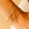 Sylvie Rose 0.52 Carats Diamond Cuban Chain Bar Bracelet in Yellow Gold - Image 3