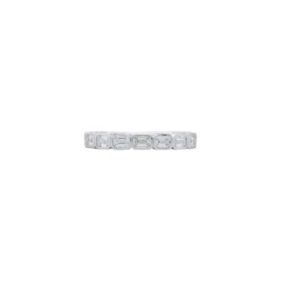 1.15 Carats Emerald-cut Bezel-set Half Eternity in White Gold - (G/SI)