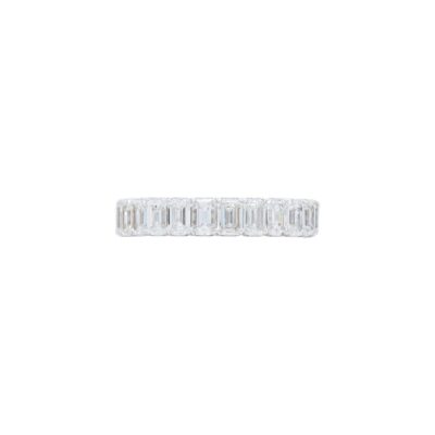 Emerald cut Diamond Half Way Eternity Band in White Gold