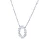 Alternating Oval and Round Bezel-set Circle Pendant in White Gold - Image 3