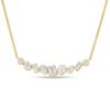 0.78 Carat Mixed Cut Alternating Diamond Bar Necklace in Yellow Gold - Image 2