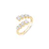 0.96 Carat Emerald-cut Diamond Crossover Ring in Yellow Gold - Image 3