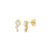0.54 Carat Mixed Cut Bezel-set Diamond Studs in Yellow Gold - Image 2