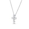 1.27 carat Emerald cut Diamond Cross Necklace in White Gold - Image 3
