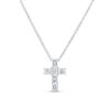 1.27 carat Emerald cut Diamond Cross Necklace in White Gold - Image 2