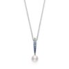 Akoya Cultured A+ Pearl Ocean Pendant with Sapphire in White Gold - 8mm - Image 2