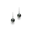 Black South Sea Cultured Pearl and Diamond Earrings in White Gold - 11mm - Image 2