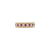 Alternating 0.35 Carat Ruby and 0.28 Carat Diamond Beaded Ring in Yellow Gold - Image 2