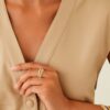 Masai Four Strand Coil Ring with Diamond PavÃ© in Yellow Gold - Image 5