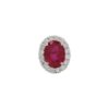 3.50 Carat Oval Ruby and Diamond Halo Stud Earrings in Platinum - Image 4