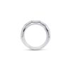 Emerald cut and Brilliant cut Halo Wedding Ring in Platinum - Image 4