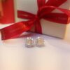 2.98 Carat Fancy Yellow Radiant Cut Diamond Halo Stud in Platinum and Yellow Gold - Image 4