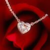 1.01 Carat Heart Shaped Bezel Set Diamond Pendant in White Gold - Image 3