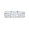 0.45 Carat Channel set Comfort Fit Satin Finish Men's Wedding Ring in White Gold - Size 10 - Image 2