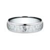 Comfort Fit Hammered Center Polished Edge Men's Wedding Band in White Gold - Size 10 - Image 2