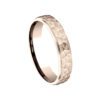 Comfort Fit Hammered Center Polished Edge Men's Wedding Band in Rose Gold - Image 4